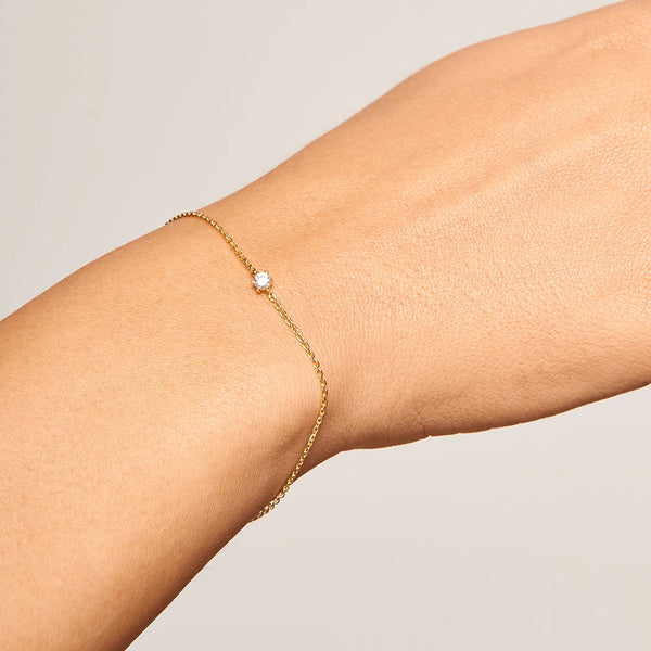 FS0088 925 Sterling Silver White Solitary Bracelet