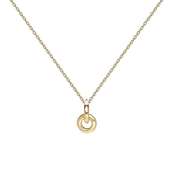 FX0269 925 Sterling Silver Mini Circle Connection Necklace