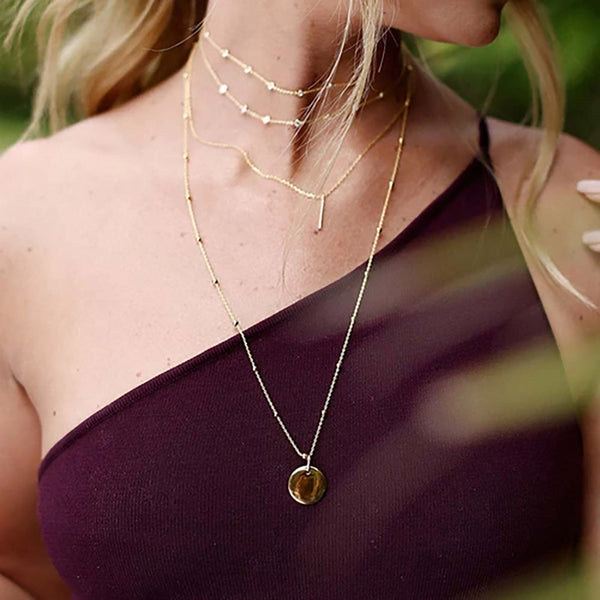 FX0052 925 Sterling Silver Basic Coin Necklace