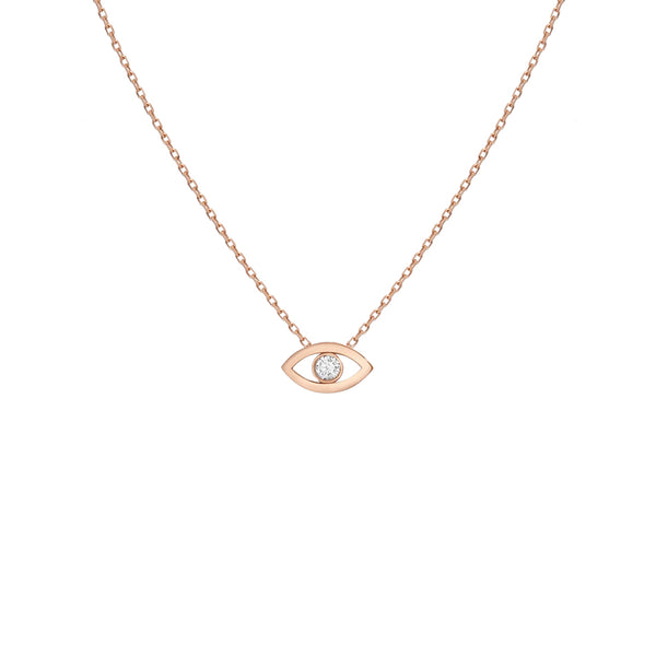 FX0085 925 Sterling Silver Diamond Blue Eye Necklace