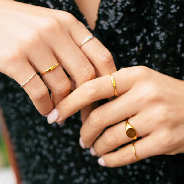 FJ0031 925 Sterling Silver Boyfriend Signet Ring