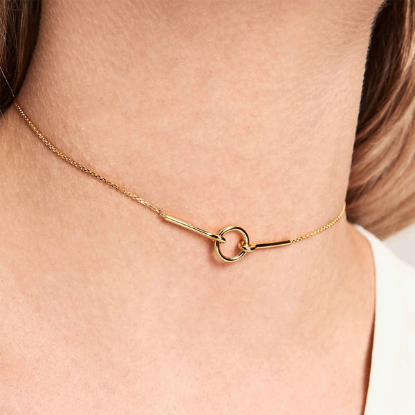 FX0270 925 Sterling Silver Round Bar Necklace