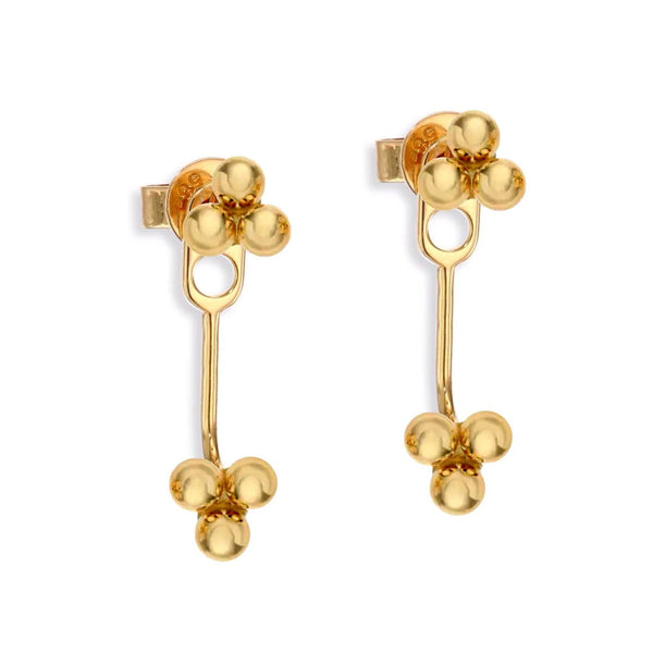 FE0051 925 Sterling Silver Copy Of Trinity Ball Ear Jacket Earrings