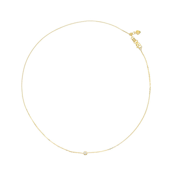 FX0195 925 Sterling Silver Simple Zircon Necklace