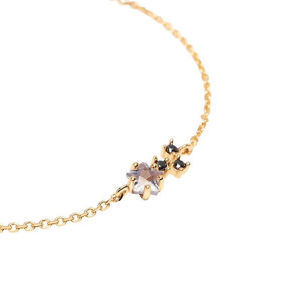 FS0090 925 Sterling Silver Zircon Flower Bracelet