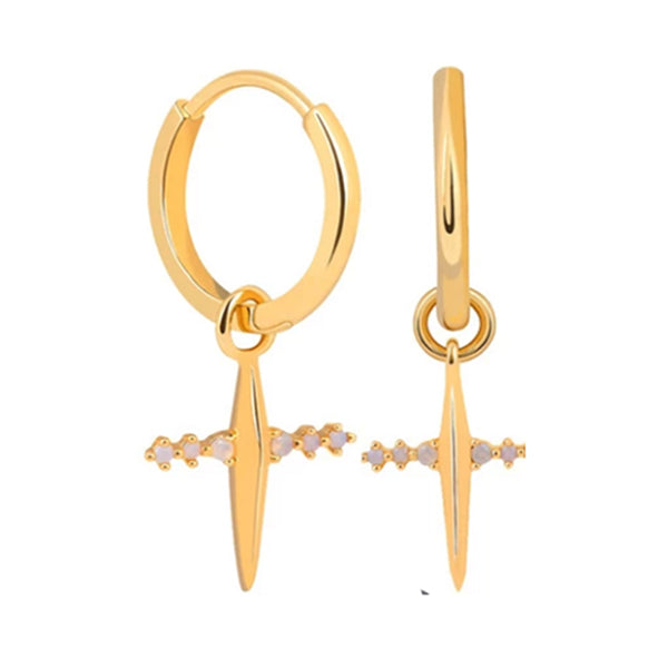 FE0214 925 Sterling Silver Mystic Cross Pendant Earrings