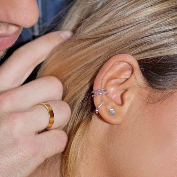 FE0202 925 Sterling Silver Boyfriend Button Stud Earrings