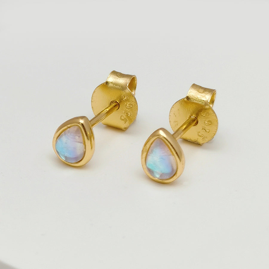 FE0157 Moonstone Droplet Stud Earrings
