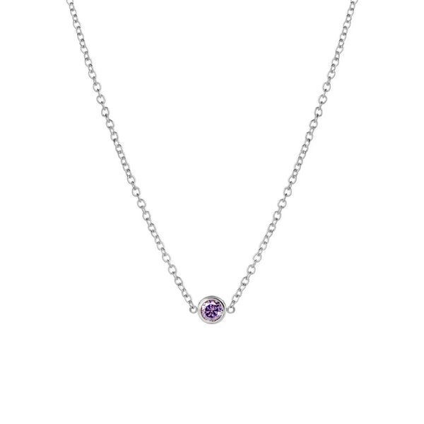 FX0021 925 Sterling Silver Zircon Choker Necklace