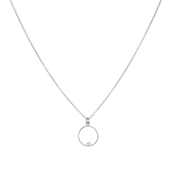 FX0007 925 Sterling Silver Circle Pendant Necklace
