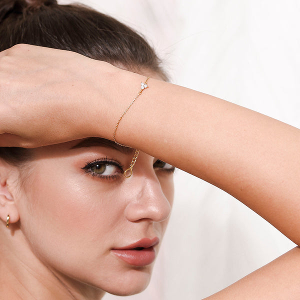 FS0104 925 Sterling Silver Lotus Bracelet