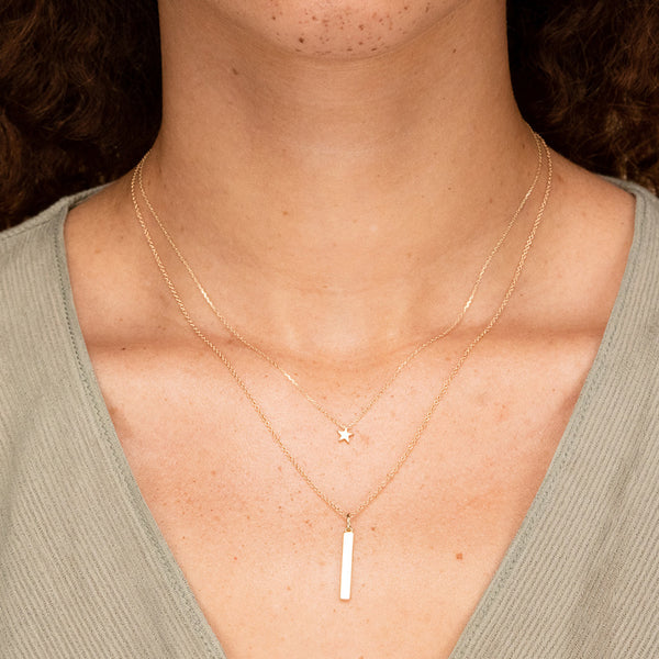 FX0292 925 Sterling Silver Bar Necklace