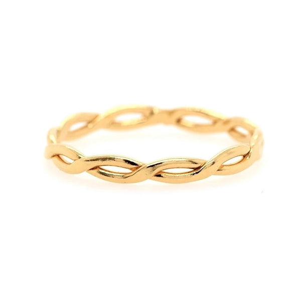 FJ0015 925 Sterling Silver Braided Skinny Ring