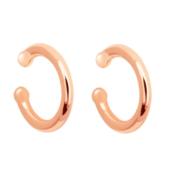 FE0221 925 Sterling Silver Crossing Lines Small Stacking Ear Cuff Earrings