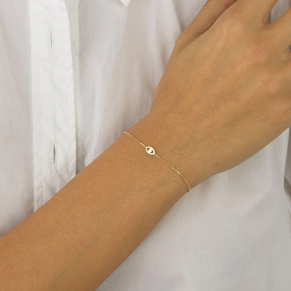 FS0075 925 Sterling Silver Blue Eye Bracelet