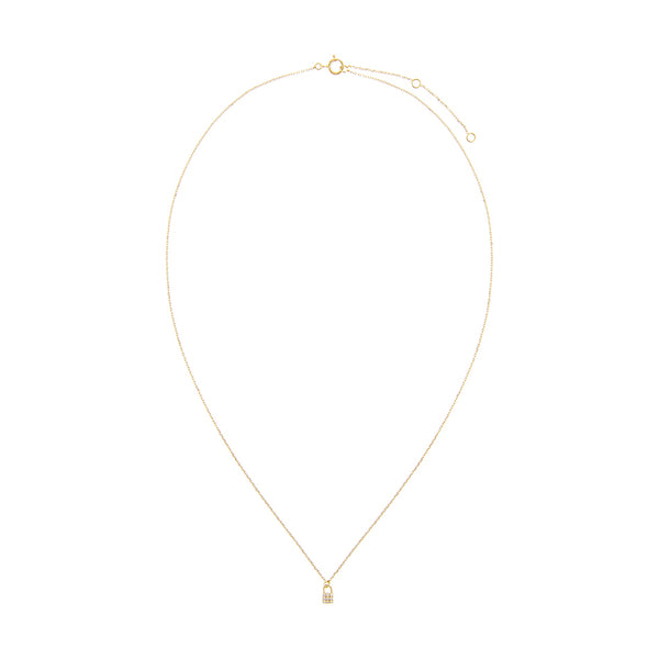 FX0247 925 Sterling Silver Lock Pendant Necklace