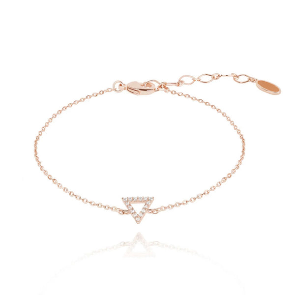 FS0004 925 Sterling Silver Pyramid Triangle Bracelet