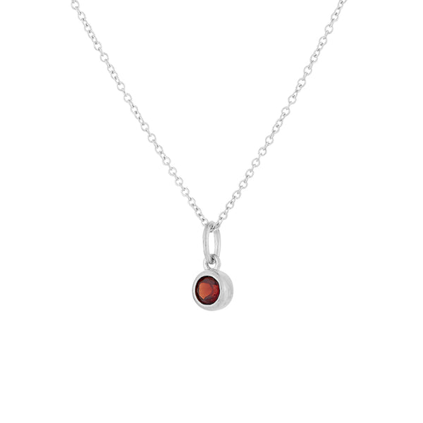 FX0308 925 Sterling Silver Red Crystal Necklace