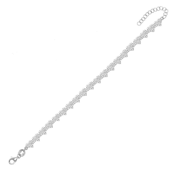 FS0065 925 Sterling Silver Heart Shape Zircon Bracelet