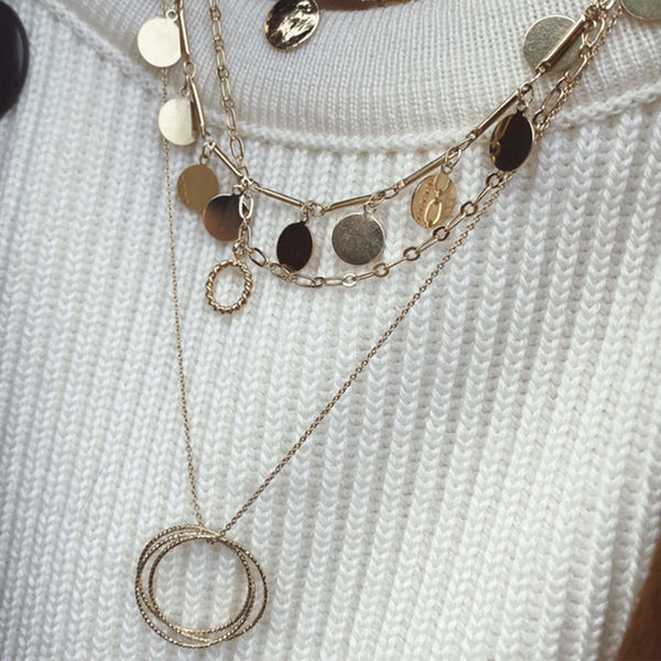 FX0168 925 Sterling Silver Simple Ring Necklace