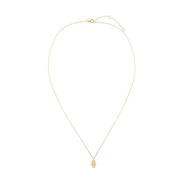 FX0192 925 Sterling Silver Palm Hamsa Hand Necklace