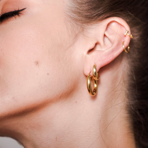 FE0769 925 Sterling Silver Simple Hoop Earrings