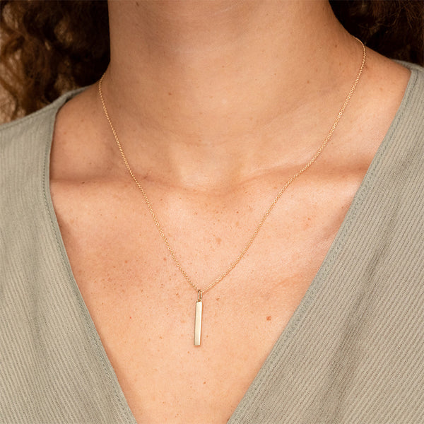 FX0292 925 Sterling Silver Bar Necklace