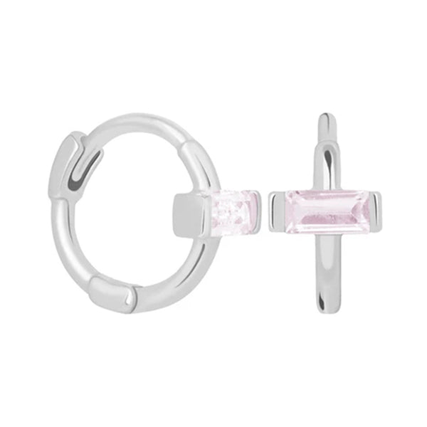 FE0229 925 Sterling Silver Mystic Cross Huggies Earrings