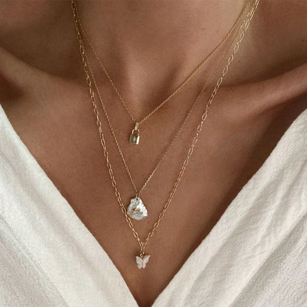 FX0334 925 Sterling Silver Mini Lock Pendant Necklace