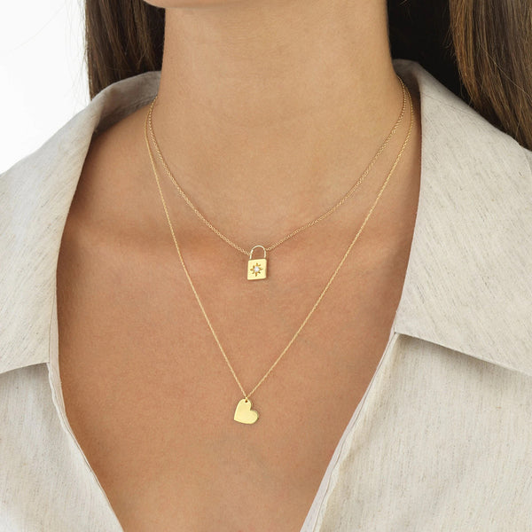 FX0223 925 Sterling Silver Lock Necklace