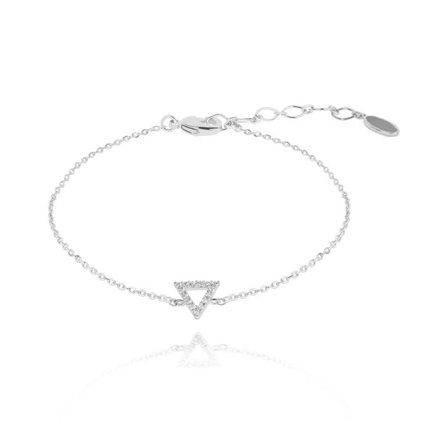 FS0004 925 Sterling Silver Pyramid Triangle Bracelet
