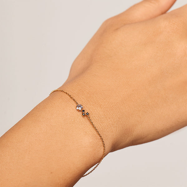 FS0090 925 Sterling Silver Zircon Flower Bracelet