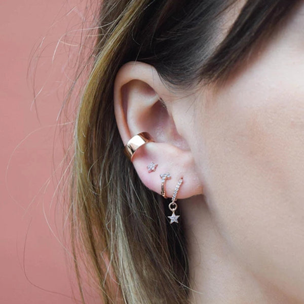 FE0201 925 Sterling Silver Boyfriend Simple Ear Cuff