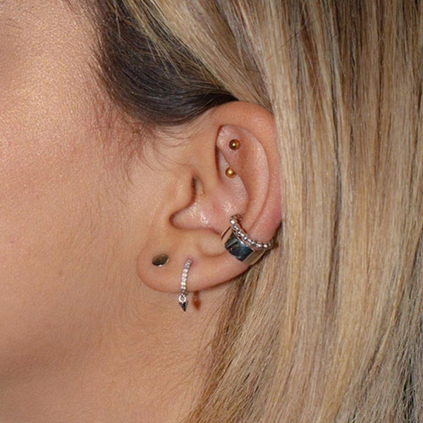 FE0202 925 Sterling Silver Boyfriend Button Stud Earrings