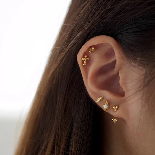 FE0054 Opal Trinity Stud Earrings