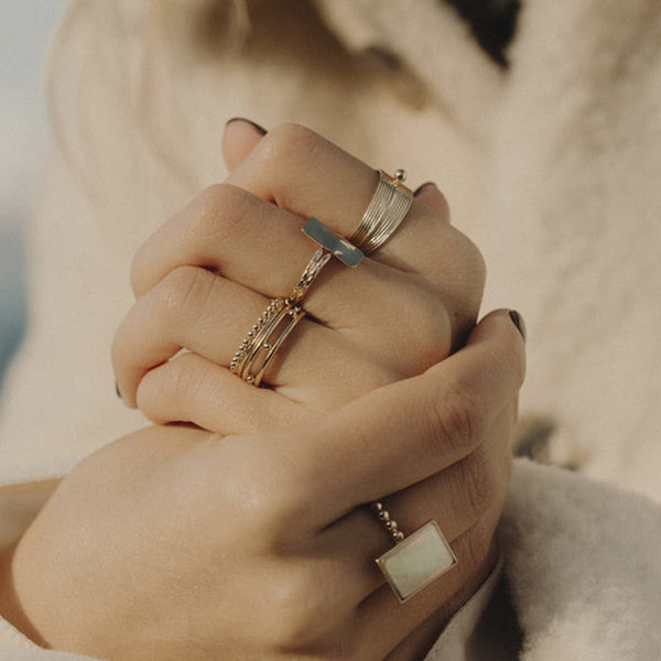 FJ0149 925 Sterling Silver Beaded Ring