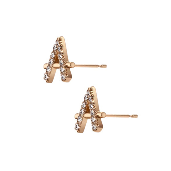 FE0283 925 Sterling Silver Icon Earrings with White Diamonds