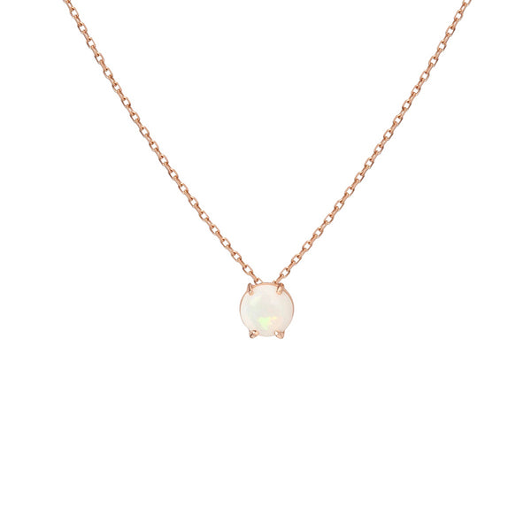 FX0093 925 Sterling Silver Simple Opal Necklace