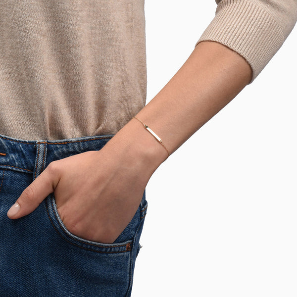 FS0099 925 Sterling Silver Simple Bar Bracelet