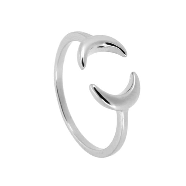 FJ0197 925 Sterling Silver Moon Ring