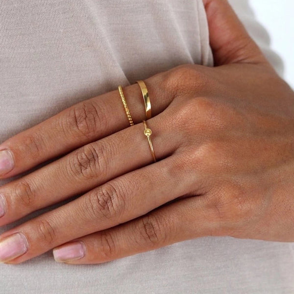 FJ0011 925 Sterling Silver Golden Sole Ball Ring