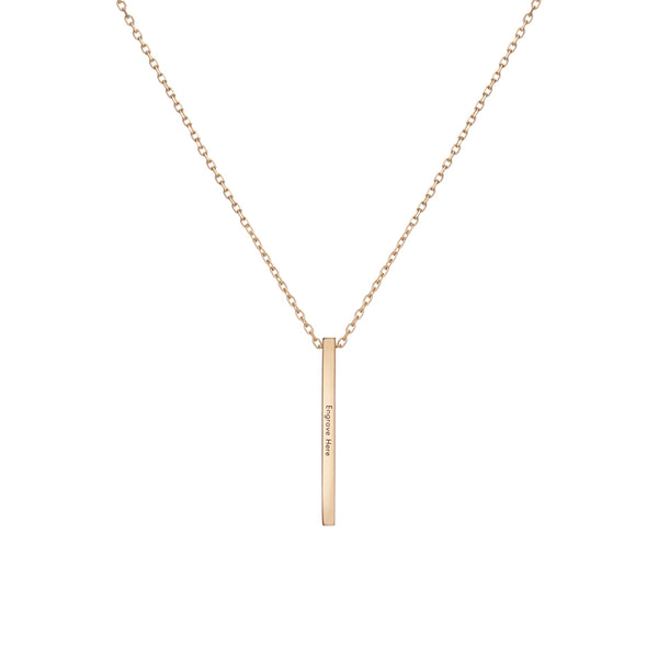 FX0083 925 Sterling Silver Short Gold Bar Drop Necklace