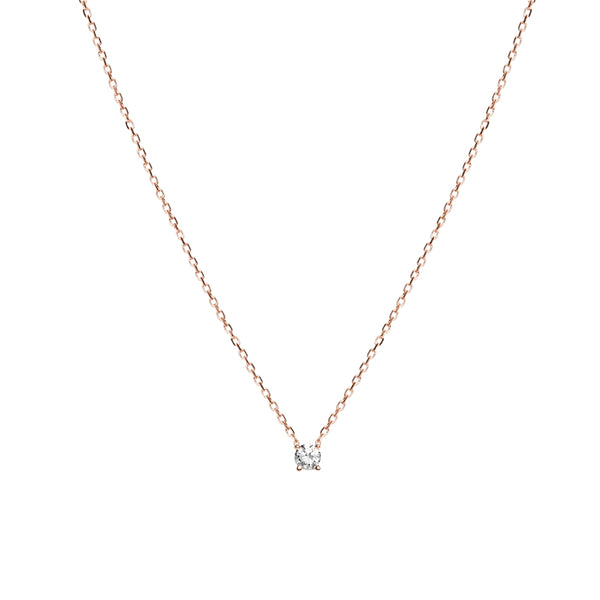 FX0077 925 Sterling Silver Medium Diamond Pendant Necklace