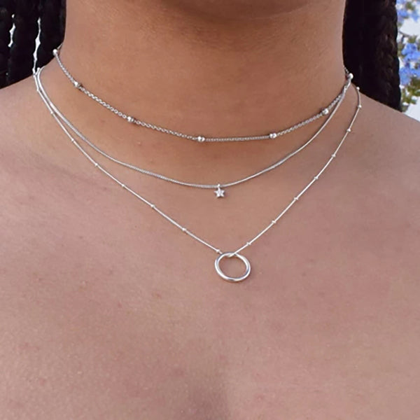 FX0045 925 Sterling Silver Mystic Star Necklace