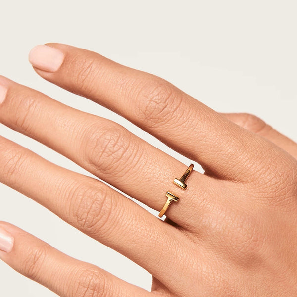 FJ0219 925 Sterling Silver Bar Open Ring