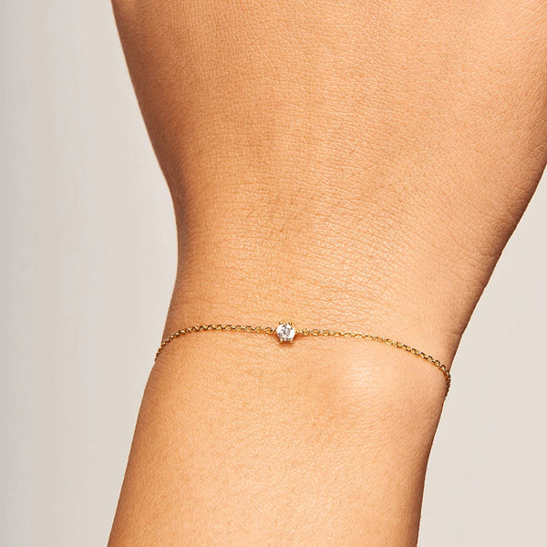 FS0088 925 Sterling Silver White Solitary Bracelet