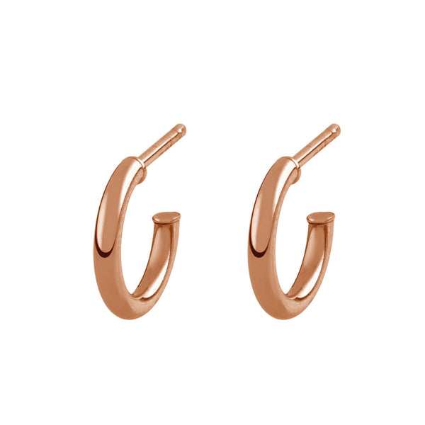 FE0287 925 Sterling Silver Half Circle Hoop Earrings