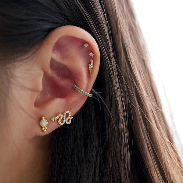 FE0087 Turquoise Pave Earrings Cuff