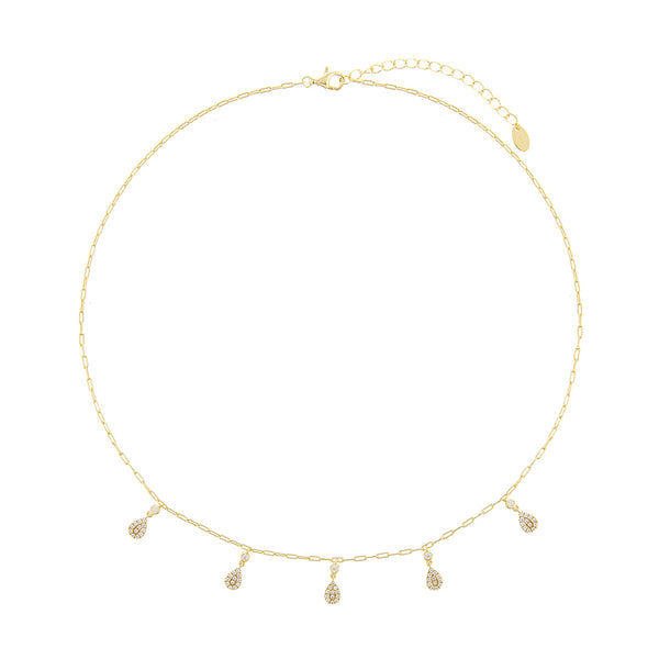 FX0244 925 Sterling Silver Water Drops Necklace