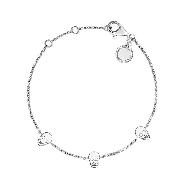 FS0014 925 Sterling Silver Skull Bracelet
